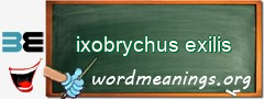 WordMeaning blackboard for ixobrychus exilis